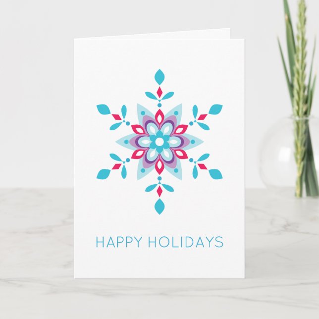 Tarjeta Festiva Felices Copas de Nieve (Anverso)