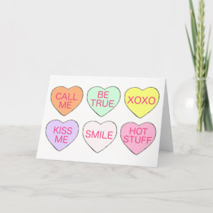 Tarjeta Festiva Felices corazones de conversación de dulces en el 