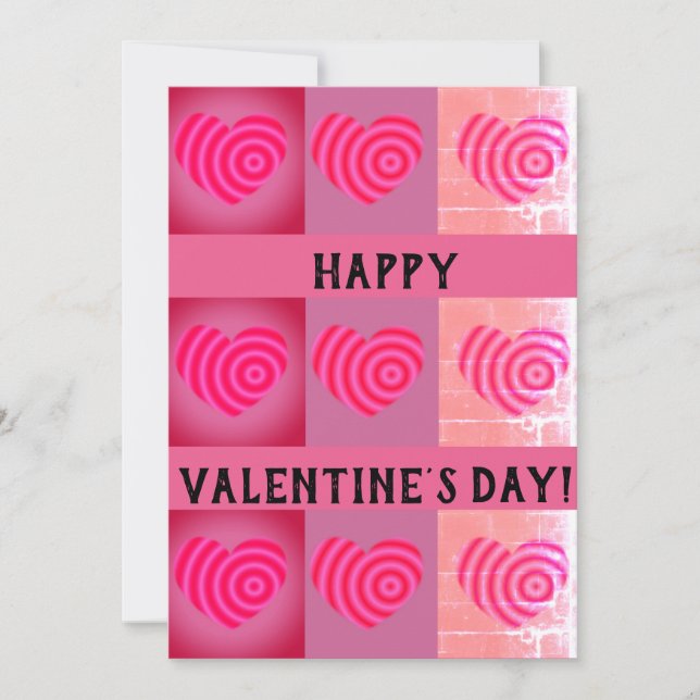 Tarjeta Festiva Felices corazones de San Valentín (Anverso)