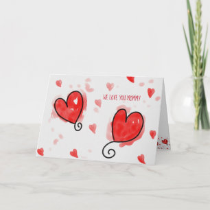 Tarjeta Festiva Felices Corazones del Día De San Valentín, De geme