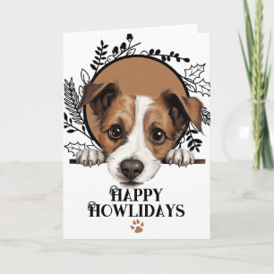 Tarjeta Festiva Felices días aulladores Jack Russell Terrier Perro