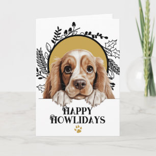 Tarjeta Festiva Felices días caninos Cocker Spaniel americano de N