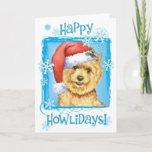 Tarjeta Festiva Felices días caninos Norwich Terrier