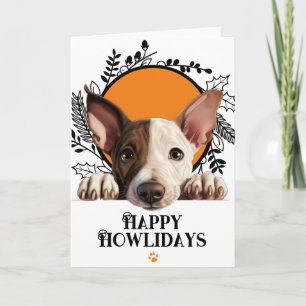 Tarjeta Festiva Felices días cómo lidias Miniature Bull Terrier Na