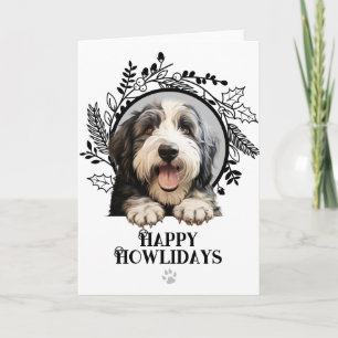 Tarjeta Festiva Felices días cómo lidias perro pastor inglés antig