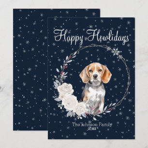 Tarjeta Festiva Felices días de Howl Cute Beagle Dog