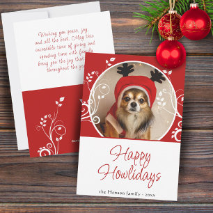 Tarjeta Festiva Felices días de Howlida Foto del nombre del perro 