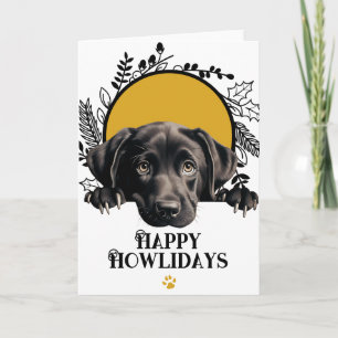 Tarjeta Festiva Felices días de Howlidas Labrador Retriever Perro