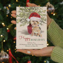 Felices días de Howliday Acuarela Yorkshire Terrie