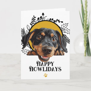 Tarjeta Festiva Felices días de Howlidays Austriaco Negro y Canela