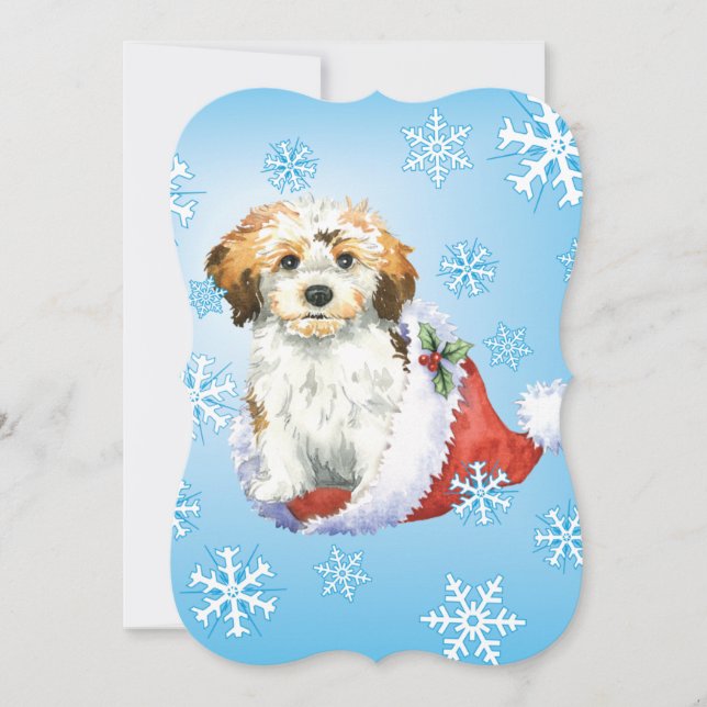 Tarjeta Festiva Felices días festivos Havanese (Anverso)