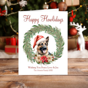 Tarjeta Festiva Felices días festivos Lindo perro pastor alemán