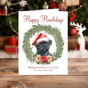 Tarjeta Festiva Felices días festivos perrito Affenpinscher adorab