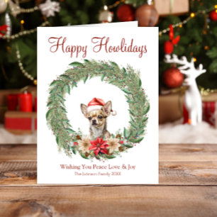 Tarjeta Festiva Felices días festivos perrito Chihuahua adorable
