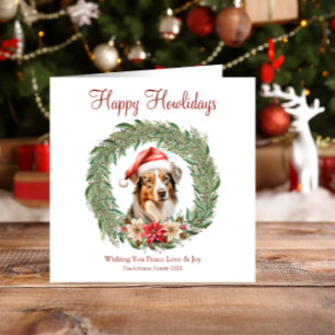 Tarjeta Festiva Felices días festivos Perrito lindo pastor austral