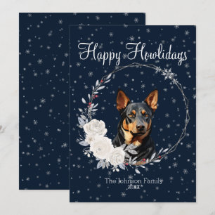 Tarjeta Festiva Felices días festivos perro Doberman Pinscher lind