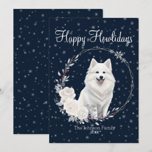 Tarjeta Festiva Felices días festivos Perro esquimal americano lin