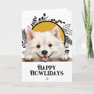 Tarjeta Festiva Felices días festivos perro esquimal americano Nav
