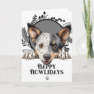 Tarjeta Festiva Felices días festivos perro Stumpy australiano de 
