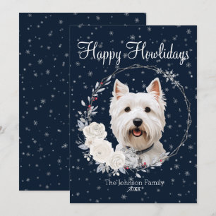 Tarjeta Festiva Felices días festivos perro Westie lindo