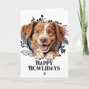 Tarjeta Festiva Felices días festivos Retriever de Tolling de Pato