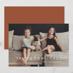 Tarjeta Festiva Felices días festivos Terracotta Foto Mascota