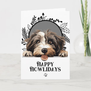 Tarjeta Festiva Felices días Howlidays Terrier Tibetano Perro Navi