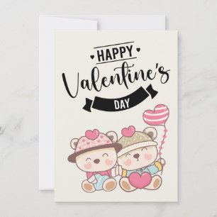Tarjeta Festiva felices enamorados de San Valentín bebiendo café