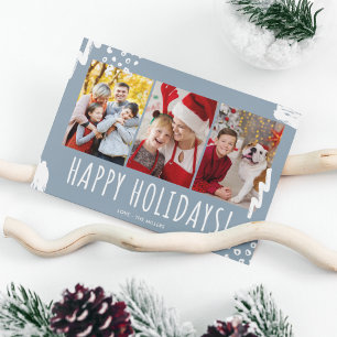 Tarjeta Festiva Felices feriados Tres Navidades de la familia foto