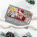 Tarjeta Festiva Felices feriados Tres Navidades de la familia foto<br><div class="desc">Felices Fiestas tres foto tarjeta de Navidades familiares para compartir sus deseos con la familia y amigos esta temporada de vacaciones. Personalizar con tres fotos y su apellido. Pida ahora y comparte la alegría de las vacaciones y la belleza de los momentos de tu familia con los que más importan....</div>