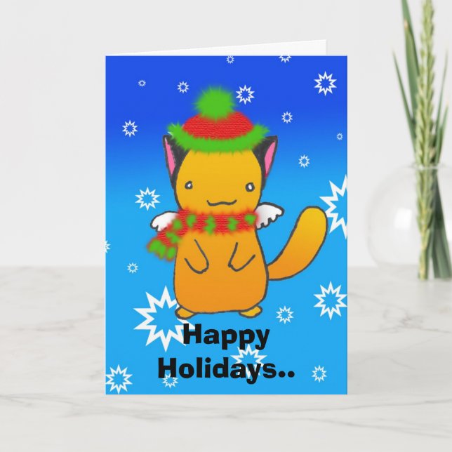 Tarjeta Festiva Felices Fiestas. (Anverso)