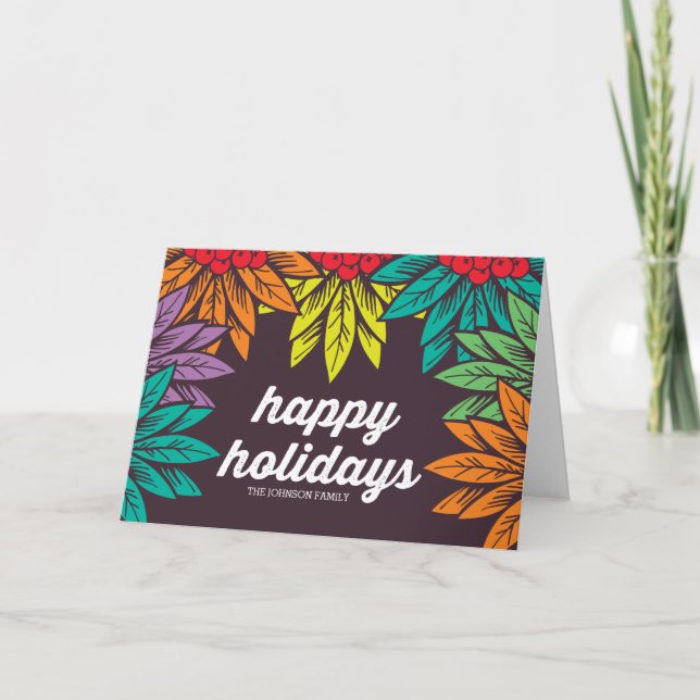 Tarjeta Festiva felices fiestas (Anverso)