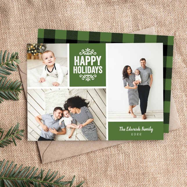 Tarjeta Festiva Felices fiestas 3 Collage de fotos (Subido por el creador)