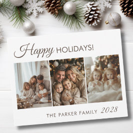 Tarjeta Festiva Felices fiestas! 3 Foto, blanco, mínimo