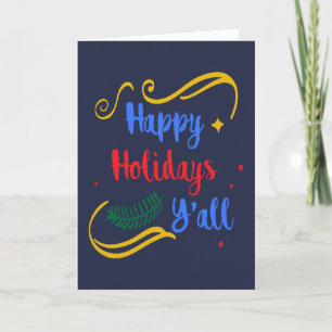 Tarjeta Festiva Felices Fiestas a Todos, Diseño Divertido de Navid