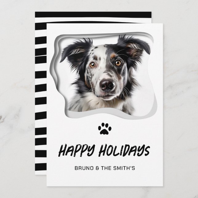 Tarjeta Festiva Felices fiestas adoran a los Navidades de perros b (Anverso / Reverso)
