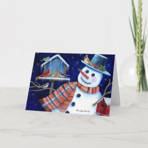 Tarjeta Festiva Felices Fiestas Amantes de Aves