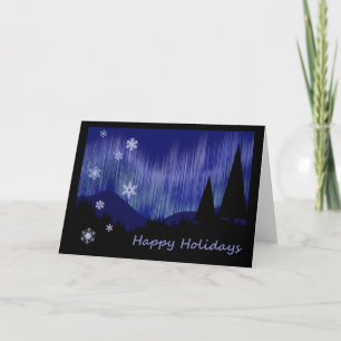 Tarjeta Festiva Felices fiestas - Aurora Borealis