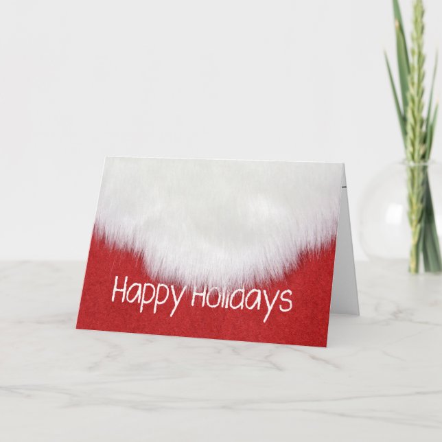 Tarjeta Festiva Felices fiestas barba de Santa (Anverso)