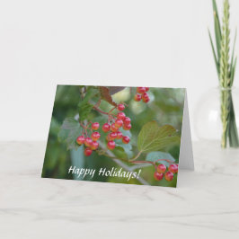 Tarjeta Festiva Felices Fiestas : Bayas Rojas