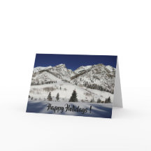 Felices fiestas! Blank con montaña nevada