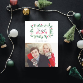 Tarjeta Festiva Felices Fiestas Botánicos Pintados