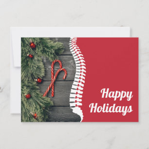 Tarjeta Festiva Felices fiestas Candy Canes Chiropractica