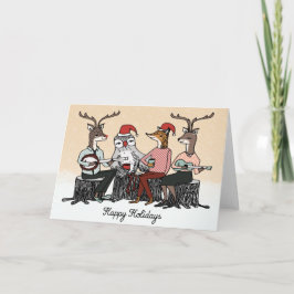 Tarjeta Festiva Felices Fiestas, Cartera de Música de los Animales