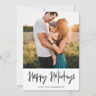 Tarjeta Festiva Felices Fiestas Casual Hand Writing Photo Card