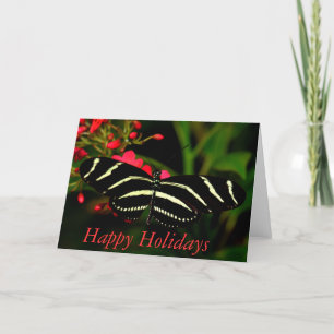 Tarjeta Festiva Felices Fiestas Cebra Ala Larga