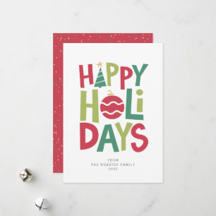 Tarjeta Festiva Felices fiestas colorido juguetón ilustrado
