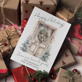 Tarjeta Festiva Felices Fiestas Compañía De nuestro Hogar al Suyo