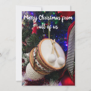 Tarjeta Festiva Felices Fiestas con Tambor de Juguete