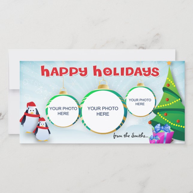 Tarjeta Festiva Felices fiestas (conjunto de 10) (Anverso)